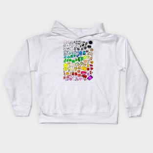 BFDI Inanimate Insanity All Characters (Transparent) Kids Hoodie